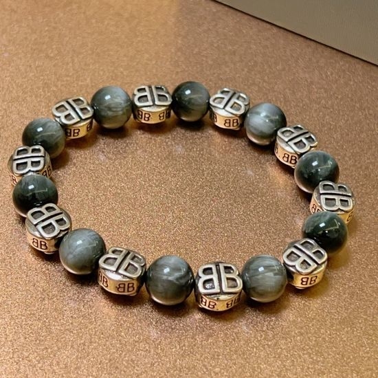 Balenciaga Vintage Style Natural Stone Bracelet