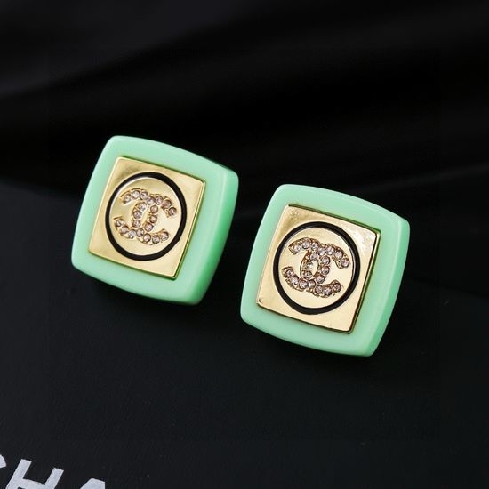 Chanel Acrylic Earrings Classic Logo Versatile Style