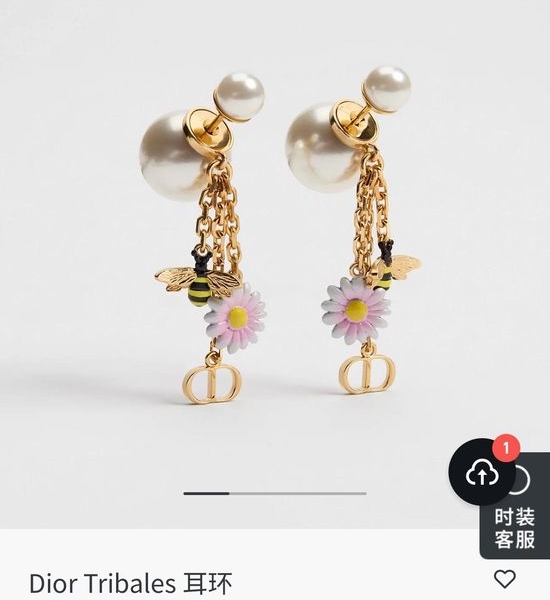 Christian Dior CD Classic Metal Alphabet Earrings