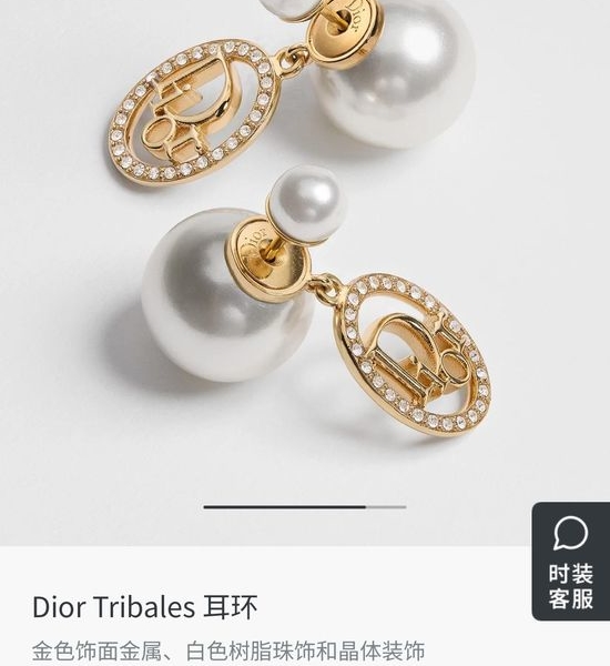 Christian Dior CD Classic Metal Alphabet Earrings