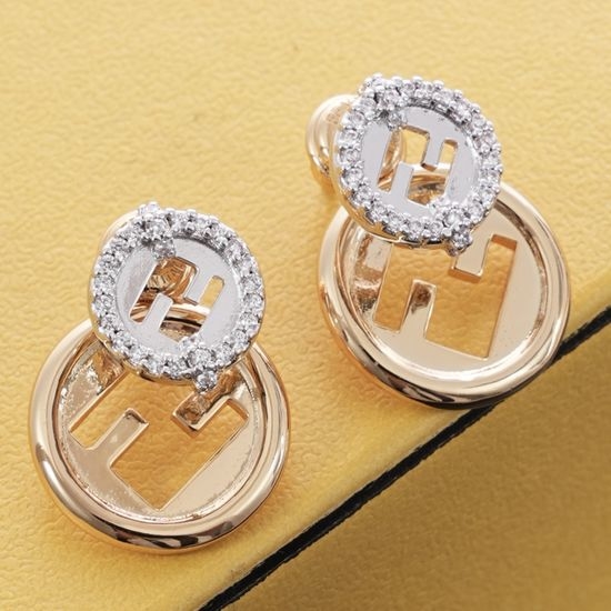 Fendi Beaded Diamond Drop Earrings