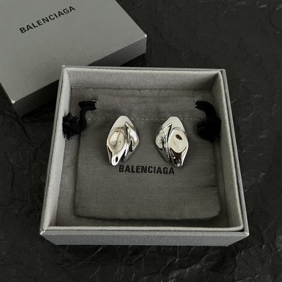 Balenciaga Simple Style Glossy Metal Stud Earrings