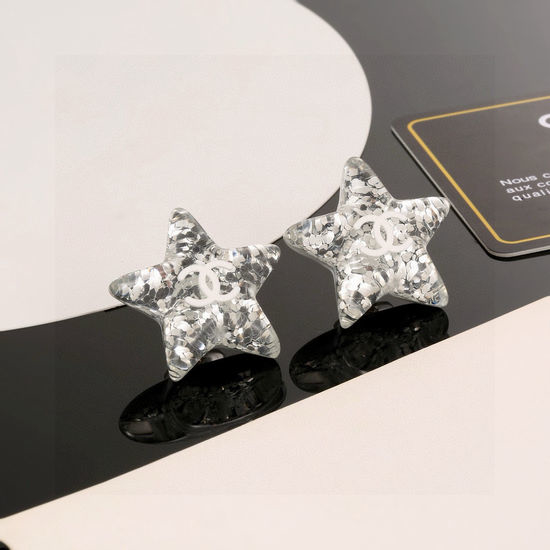 Chanel Star Resin Shiny Stud Earrings