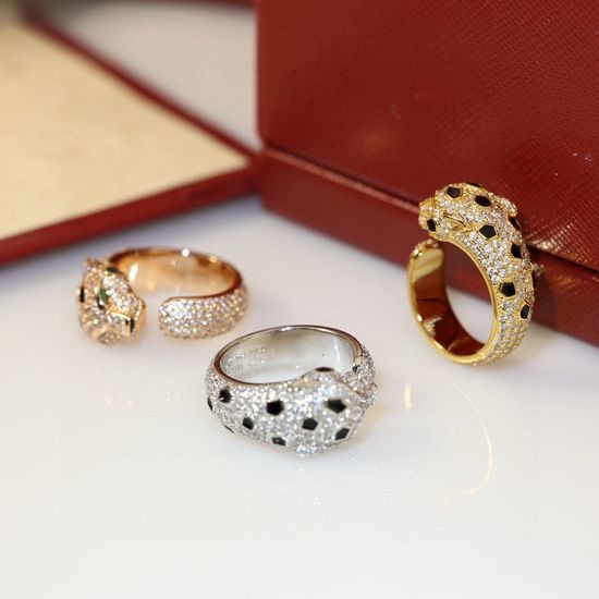 Cartier Gemstone Decor Adjustable Open Ring