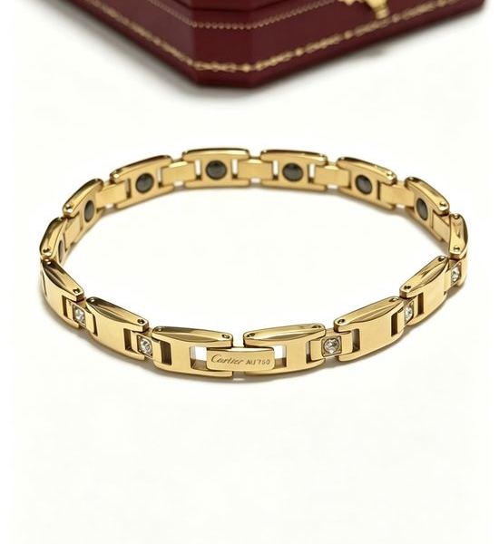 Cartier Vintage Gold Tone Ring Design Bracelet