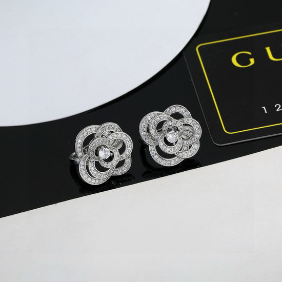 Chanel Camellia Stud Earrings Clips