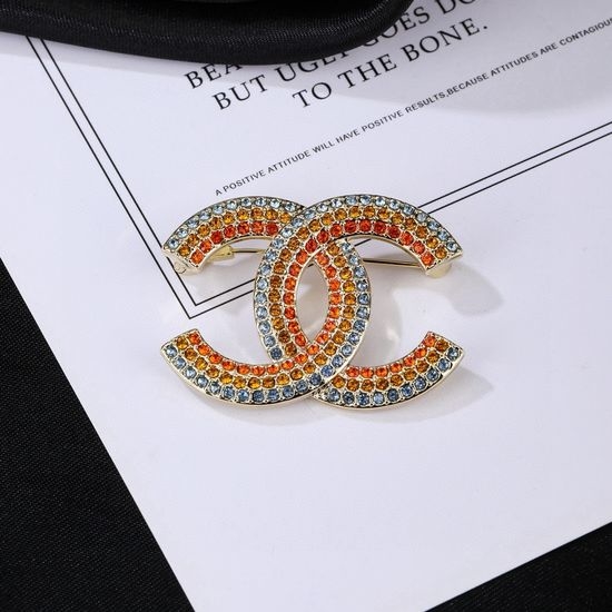 Chanel Vibrant Rainbow Double C Brooch