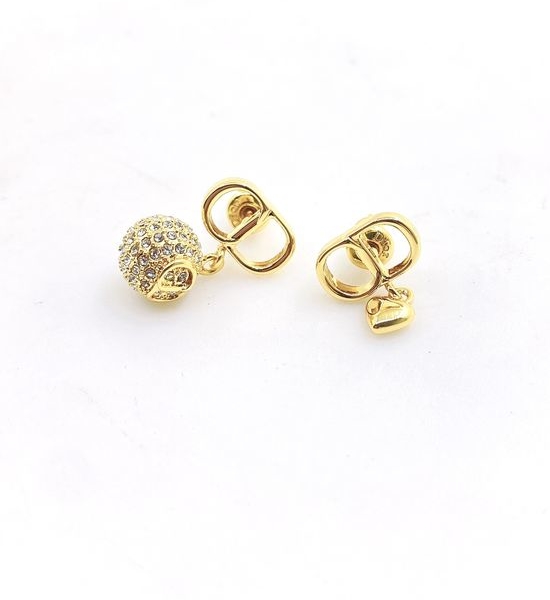 Christian Dior CD Heart Rhinestone Ball Earrings