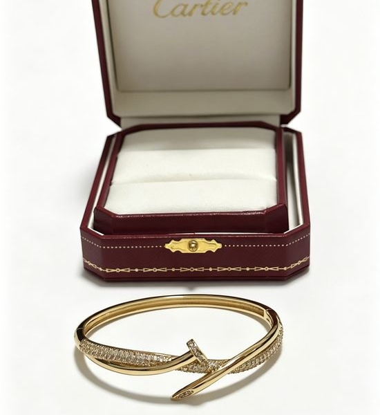 Cartier Vintage Gold Tone Ring Design Bracelet