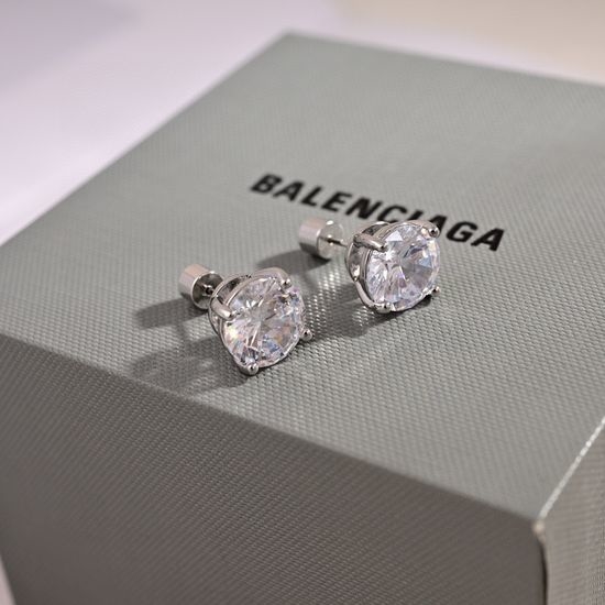 Balenciaga Unique Design Brass Stud Earrings