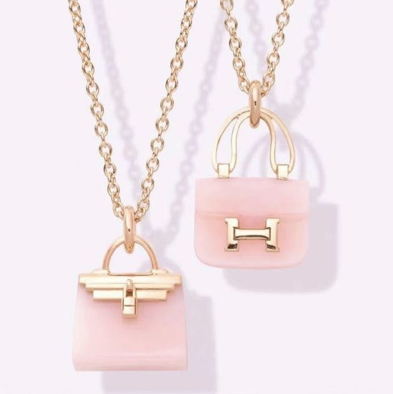 Hermes Bag Shaped Pendant Necklace All-Match Style
