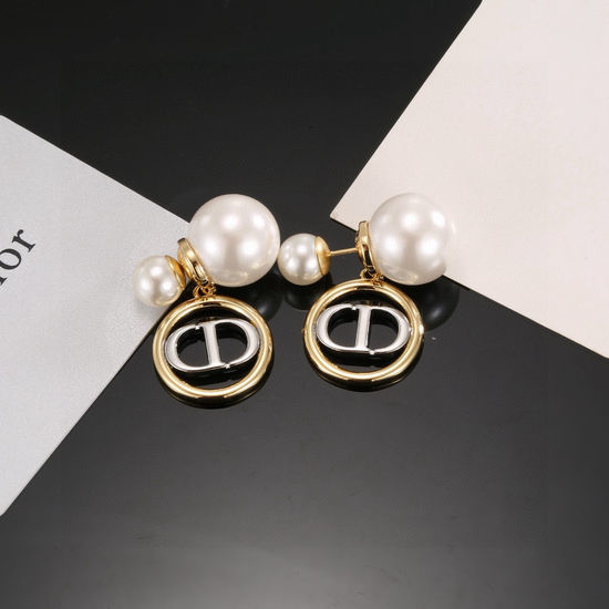 Christian Dior CD Vintage Style Stud Earrings Fine Workmanship