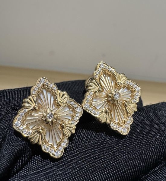 Buccellati Large Mother of Pearl Diamond Earrings