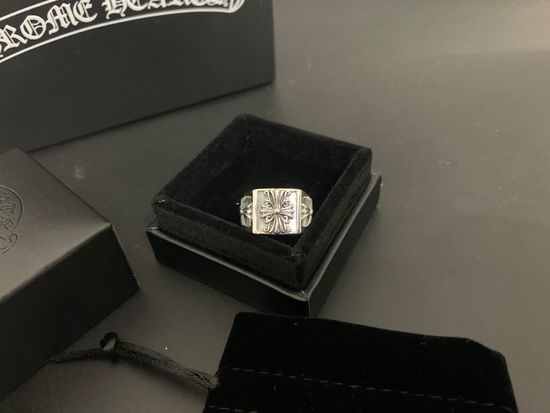 Chrome Hearts Square Cross Flower Open Ring