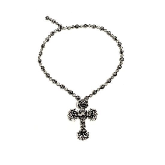 Chrome Hearts Large Flame Cross Ball Necklace