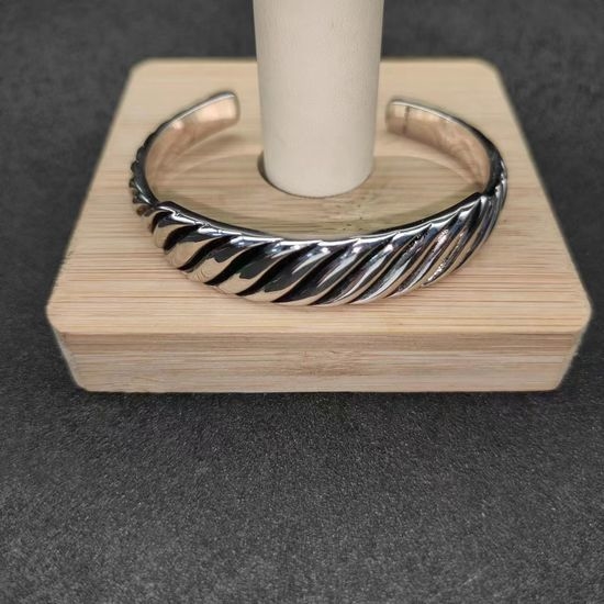 David Yurman Silver Wavy Cuff Bangle
