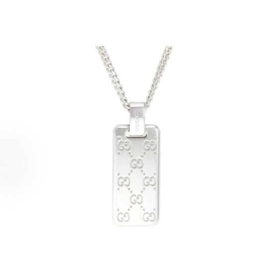 Gucci Engraved Pattern Pendant Necklace