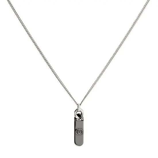 Gucci Dark Ruthenium Finish Simple Necklace