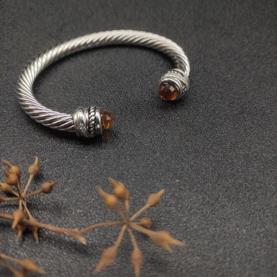 David Yurman Rotating Champagne Diamond Wide Bangle