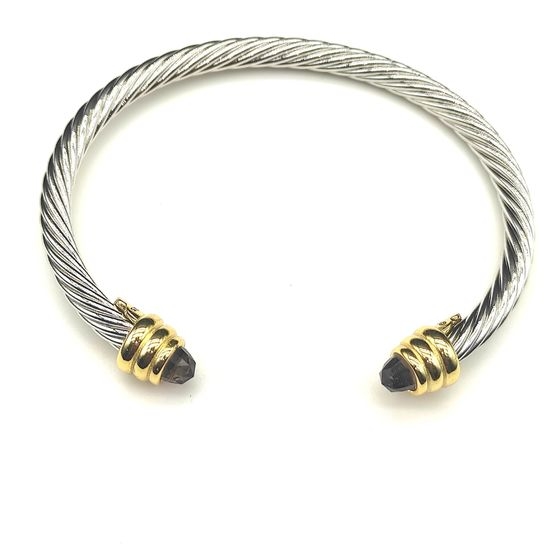 David Yurman Amethyst Gold Head Bangle