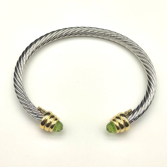 David Yurman Light Green Gold Head Bangle