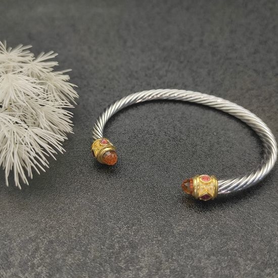 David Yurman Textured Champagne Diamond Bangle