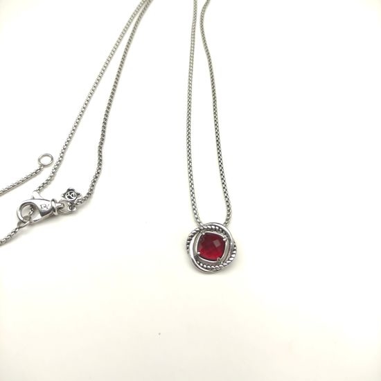 David Yurman Red Diamond Square Cut Necklace