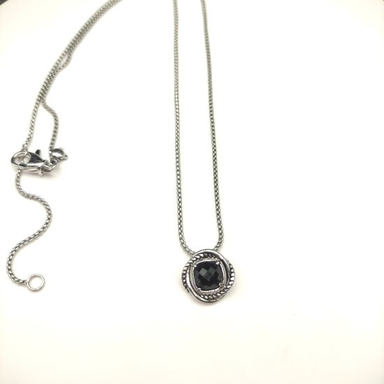 David Yurman Black Diamond Square Cut Necklace
