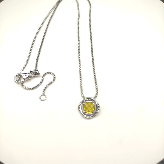 David Yurman Yellow Diamond Square Cut Necklace