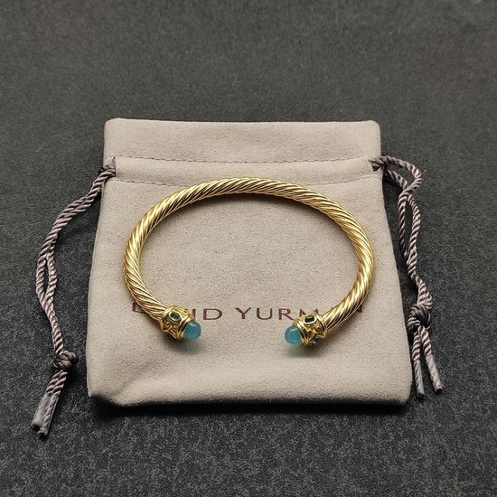 David Yurman Angular Blue Chalcedony Bangle Bracelet