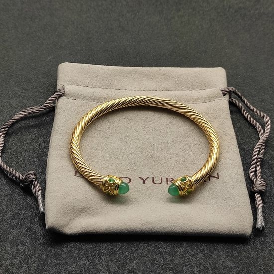 David Yurman Angular Green Chalcedony Bangle Bracelet