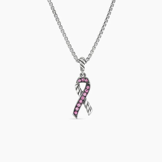 David Yurman Twisted Ribbon Pink Stone Necklace