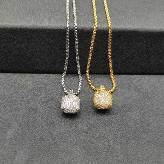 David Yurman Pavé Four Prong Pendant Necklace