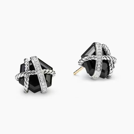 David Yurman Hexagon Gemstone Stud Earrings Premium Metal