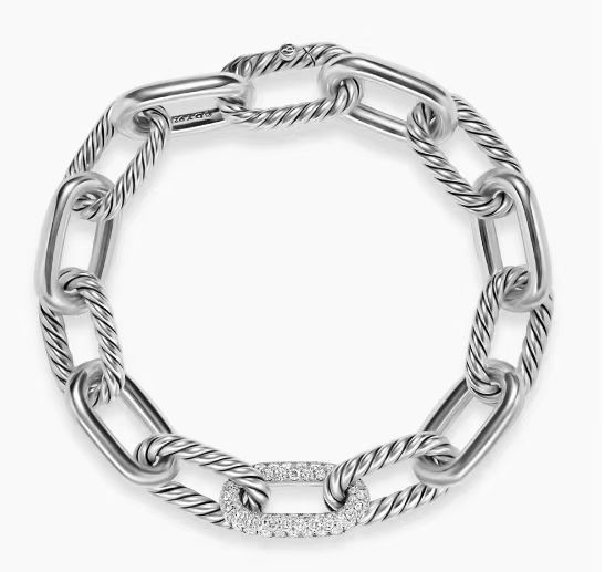 David Yurman Sliver Chain Bracelet With Single Diamond