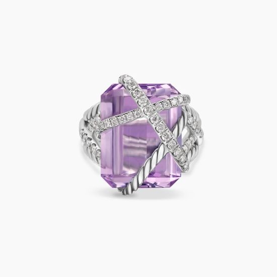 David Yurman Amethyst Bezel Set Ring Premium Metal