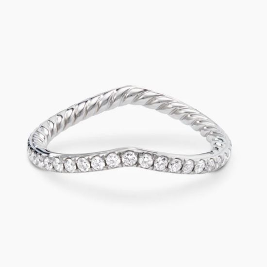David Yurman Heart Shape Diamond Accent Ring Premium Metal