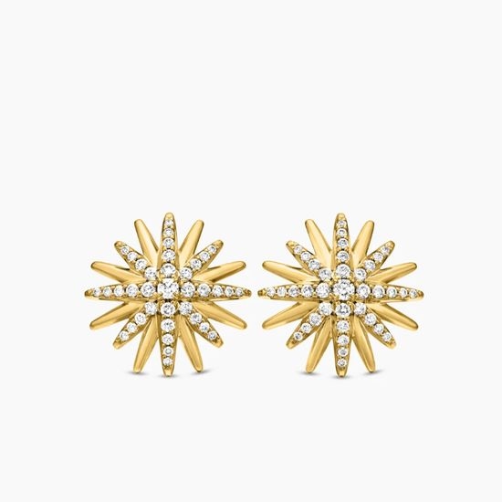 David Yurman Gold Pavé Sunflower Stud Earrings