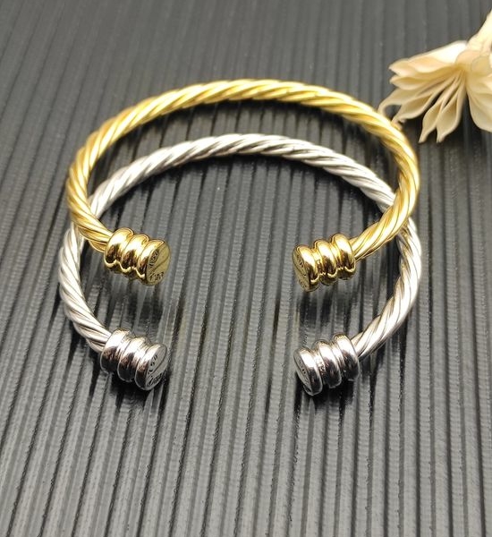 David Yurman Two-tone Three-pillar Cuff Bangle