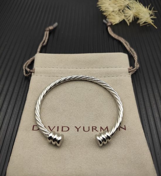 David Yurman Silver Three-pillar Cuff Bangle