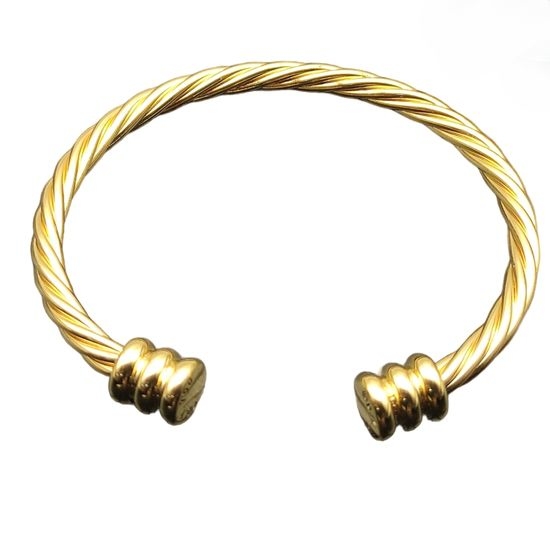 David Yurman Gold Three-pillar Cuff Bangle
