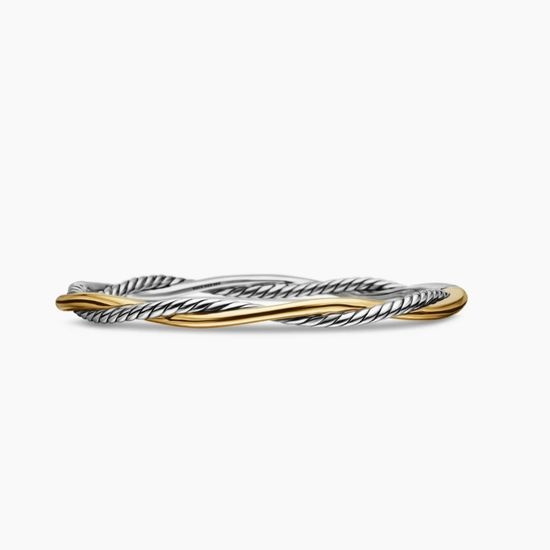 David Yurman Two Tone Interwoven Thin Bangle