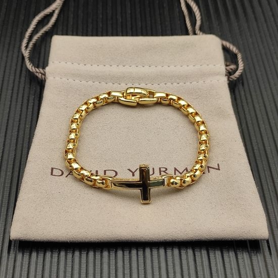 David Yurman Gold Cross Chain Bracelet