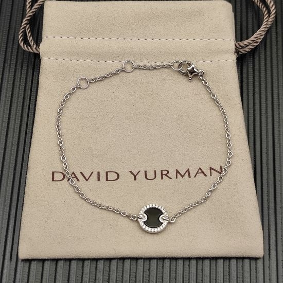 David Yurman Silver Diamond Onyx Bracelet