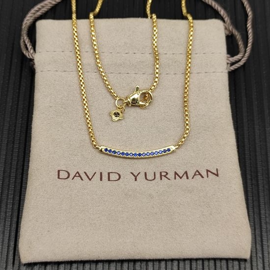 David Yurman Dainty Blue Zircon Pendant Necklace