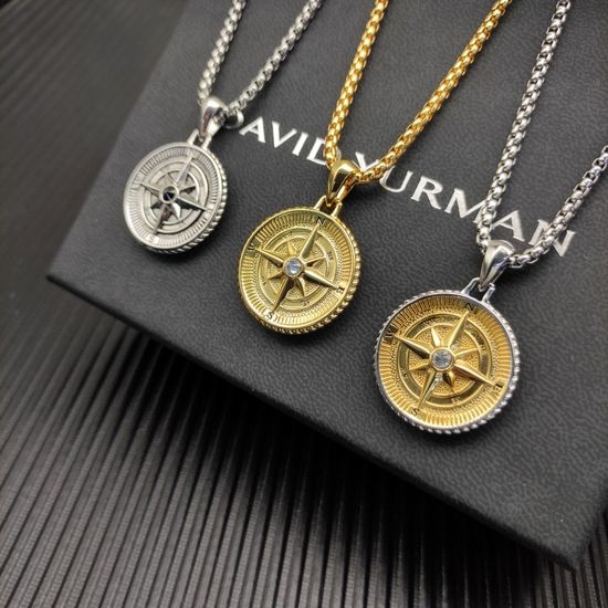 David Yurman Compass White Zircon Pendant Necklace